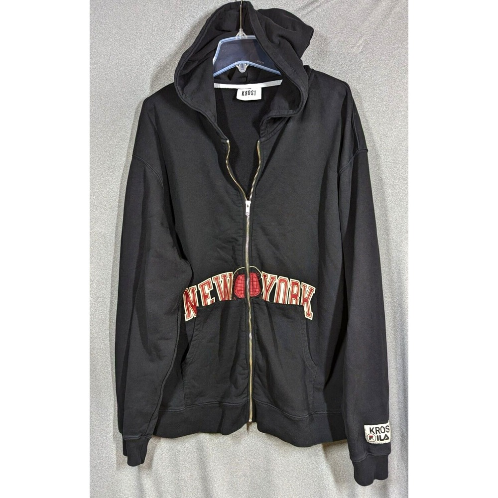 KROST X FILA UO EXCLUSIVE FULL ZIP HOODIE SWEATSHIRT L BLK NEW YORK  PORTUGAL